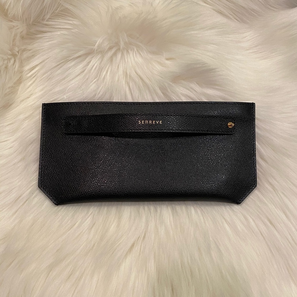 Senreve Bracelet Pouch in Pebbled Noir
